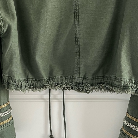 Free People Extreme Cropped Studded Embellished Military Jacket Size Small Boho - Picture 11 of 16